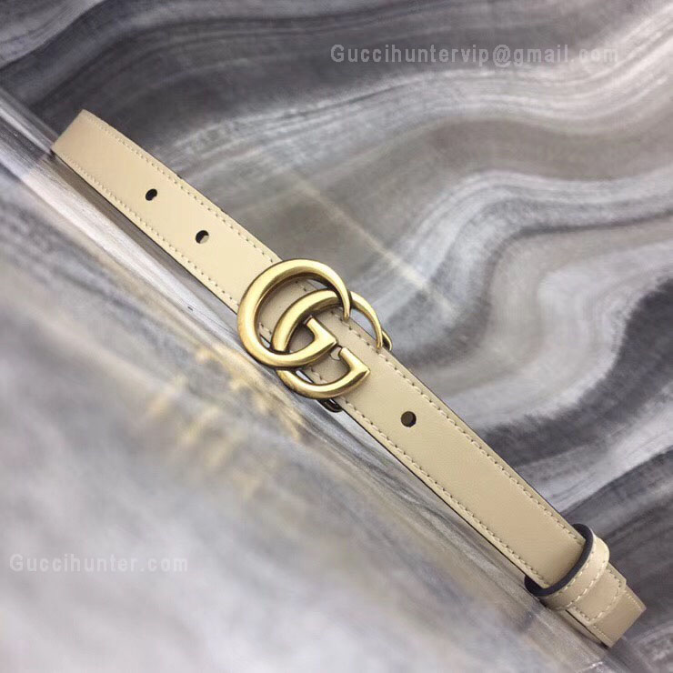 Gucci Leather Belt With Double G Buckle Light Brown 20mm